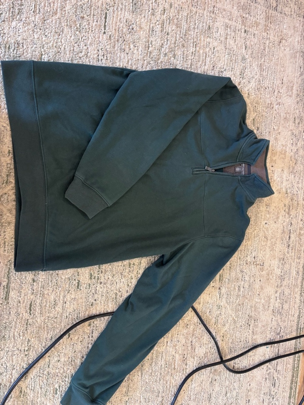 Van Heusen Dark Green Half-Zip Sweater